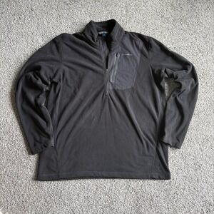 Eddie Bauer Fleece Pullover Half Zip Long Sleeve Outdoor Top Black TXL